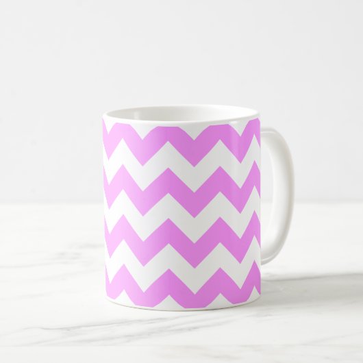 Rosa und weiße Zigzag Kaffeetasse (VorderseiteRechts)