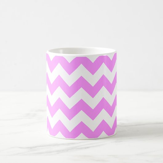 Rosa und weiße Zigzag Kaffeetasse (Mittel)