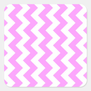 Rosa und weiße Zigzag Quadratischer Aufkleber