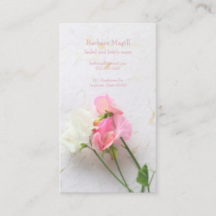 Rosa- und weißeder süßen Erbsen Mamma Telefonnummerkarte