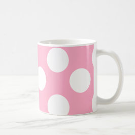 Rosa-und weißegroße Polka-Punkt-Tasse Kaffeetasse