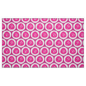 Rosa-und weißemoderne Monogramm-Neuheit Stoff (Fat Quarter (45,7 x 55,9 cm))