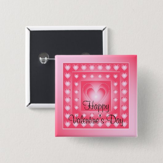 Rosa- und weißeniedliche Herzen Button (Vorne & Hinten)