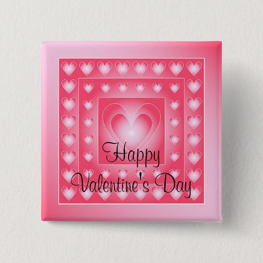 Rosa- und weißeniedliche Herzen Button (Vorderseite)