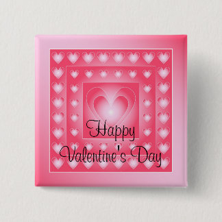 Rosa- und weißeniedliche Herzen Button