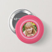 Rosa- und weißeniedliche Rahmenschablone Button (Vorne & Hinten)