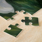 Rosa und weißer Blumengarten Art Puzzle (Seite)