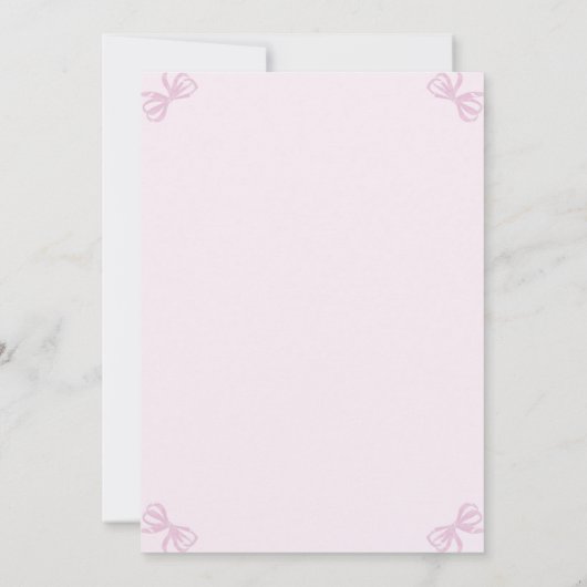 Rosa und weißer Bogen Erste Heilige Kommune Einladung (Rückseite)