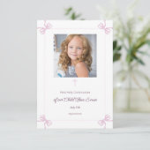 Rosa und weißer Bogen Erste Kommune UAWG RSVP Karte (Stehend Vorderseite)