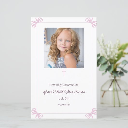 Rosa und weißer Bogen Erstes Menü der heiligen Kom (Stehend Vorderseite)