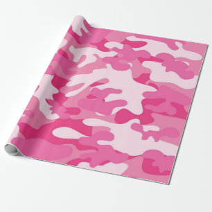 Rosa und weißer Camouflage-Entwurf Geschenkpapier