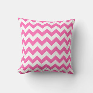Rosa und weißer Chevron Kissen