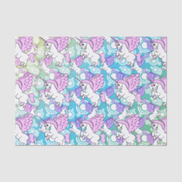 Rosa und weißer Einhorn-Muster-Entwurf Seidenpapier