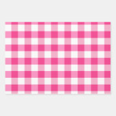 Rosa und weißer Gingham Karo Kariert Geschenkpapier Set (Vorderseite 3)