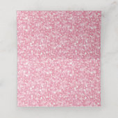 Rosa und weißer Glitzer Goldstreifen Platzkarte (Innenseite Aufgefaltet)