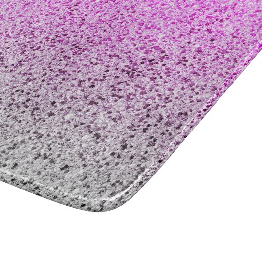 Rosa und weißer Glitzer Schneidebrett (Ecke)