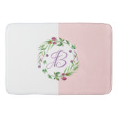 Rosa und weißer Hintergrund Delikate Blume Kraut Badematte (Vorderseite)