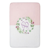 Rosa und weißer Hintergrund Delikate Blume Kraut Badematte (Vorderseite Vertikal)