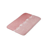 Rosa und weißer Hintergrund mit schwarzer Spitze Badematte (Schrägansicht)