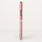 Rosa und weißer Hintergrund mit schwarzer Spitze Case-Mate iPhone Hülle (Hinten/Rechts)