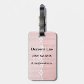 Rosa und weißer Hintergrund mit schwarzer Spitze Gepäckanhänger (Rückseite vertikal)