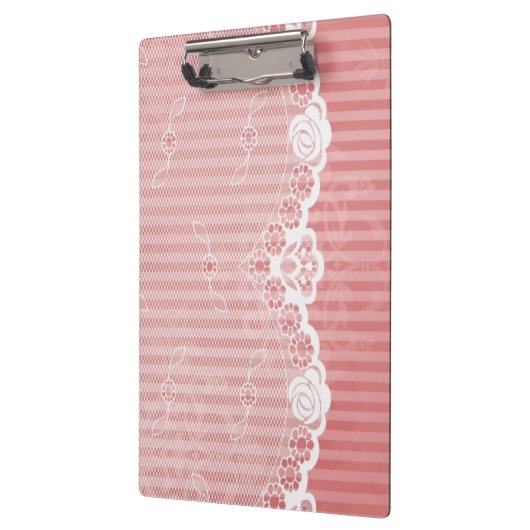 Rosa und weißer Hintergrund mit schwarzer Spitze Klemmbrett (Links)