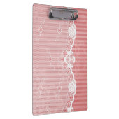 Rosa und weißer Hintergrund mit schwarzer Spitze Klemmbrett (Rechts)