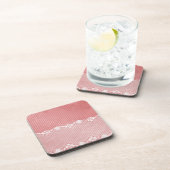 Rosa und weißer Hintergrund mit schwarzer Spitze Untersetzer (Rechte Seite)