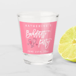 Rosa und weißer Junggeselinnen-Abschied Schnapsglas