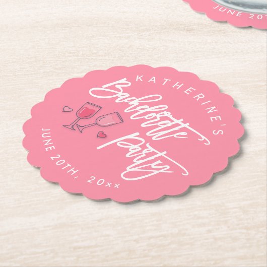 Rosa und weißer Junggeselinnen-Abschied Untersetzer (angewinkelt)