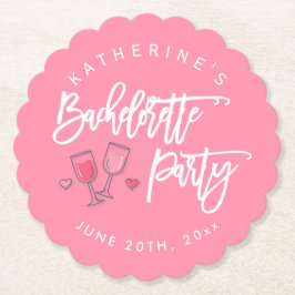 Rosa und weißer Junggeselinnen-Abschied Untersetzer