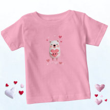 Rosa und weißer Kawaii-Eisbär mit Herzen
