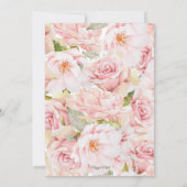 Rosa und weißer Kronleuchter Rose Babydusche Einladung (Rückseite)