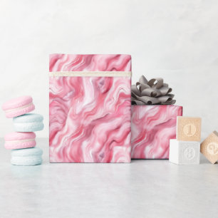 Rosa und weißer Marmor Geschenkpapier