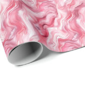 Rosa und weißer Marmor Geschenkpapier (Rolleneckpunkt)