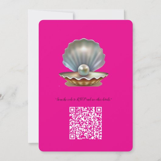 Rosa und weißer Marmor mit gebürstetem Gold Einladung (Rückseite)