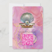 Rosa und weißer Marmor mit gebürstetem Gold Einladung (Rückseite)