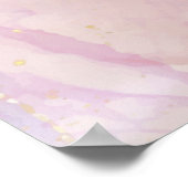 Rosa und weißer Marmor mit gebürstetem Gold Poster (Ecke)