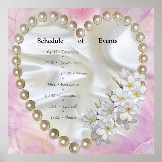 Rosa und weißer Marmor mit gebürstetem Gold Poster (Vorne)