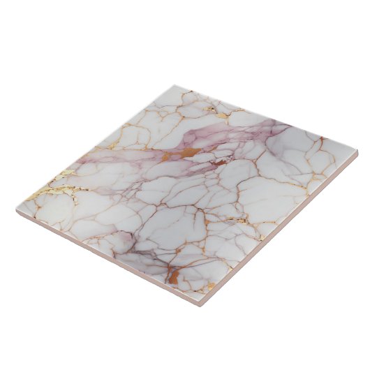 Rosa und weißer Marmor mit Gold Fliese (Seite)