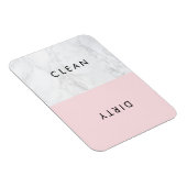 Rosa und weißer Marmor Moderne Typografie Geschirr Magnet (Rechte Seite)