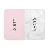Rosa und weißer Marmor Moderne Typografie Geschirr Magnet (Horizontal)