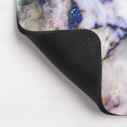 Rosa und weißer Marmor Mousepad (Ecke)