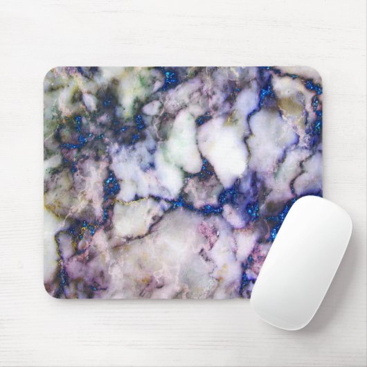 Rosa und weißer Marmor Mousepad (Mit Mouse)