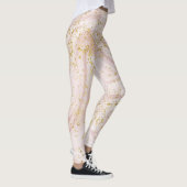 Rosa und weißer Marmor Swirl Gold Glitzer Leggings (Rechts)