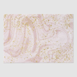 Rosa und weißer Marmor Swirl Gold Glitzer Seidenpapier