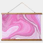 Rosa und weißer Marmor Wandteppich Mit Holzrahmen (Vorne)