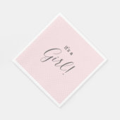 Rosa und weißer Punkt Es ist eine Mädchendusche Serviette (Ecke)