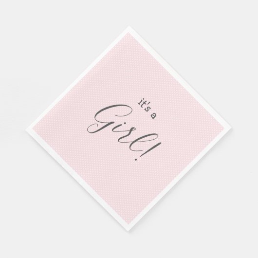 Rosa und weißer Punkt Es ist eine Mädchendusche Serviette (Ecke)