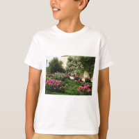 Rosa und weißer Rosen-Garten